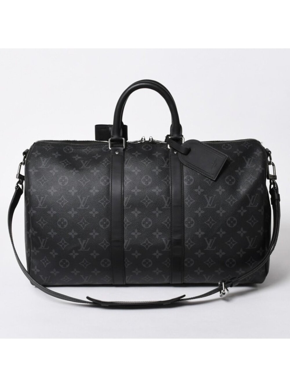 Louis Vuitton Keepall Bandouliere 45 Monogram Eclipse Canvas Black Leather